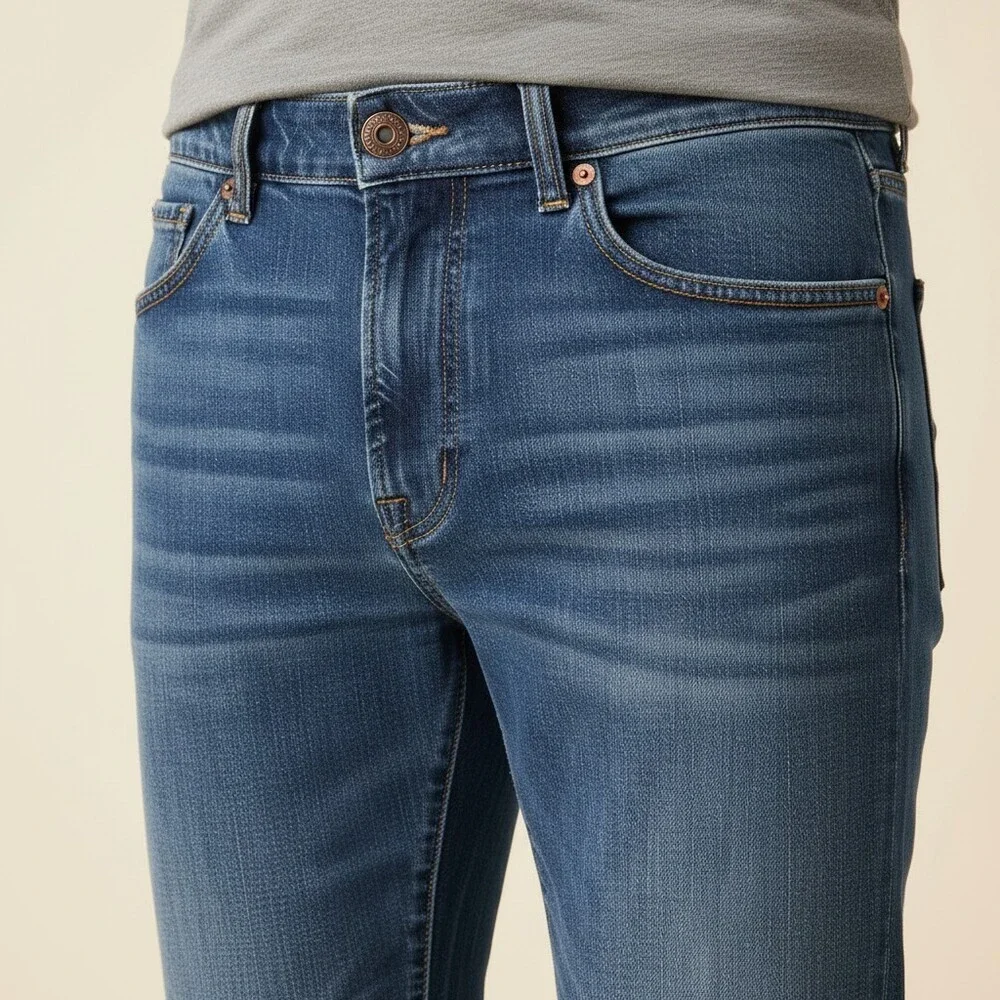 7 For All Mankind Austyn Relaxed Straight Leg Jeans Men's 36 Medium Blue Wash